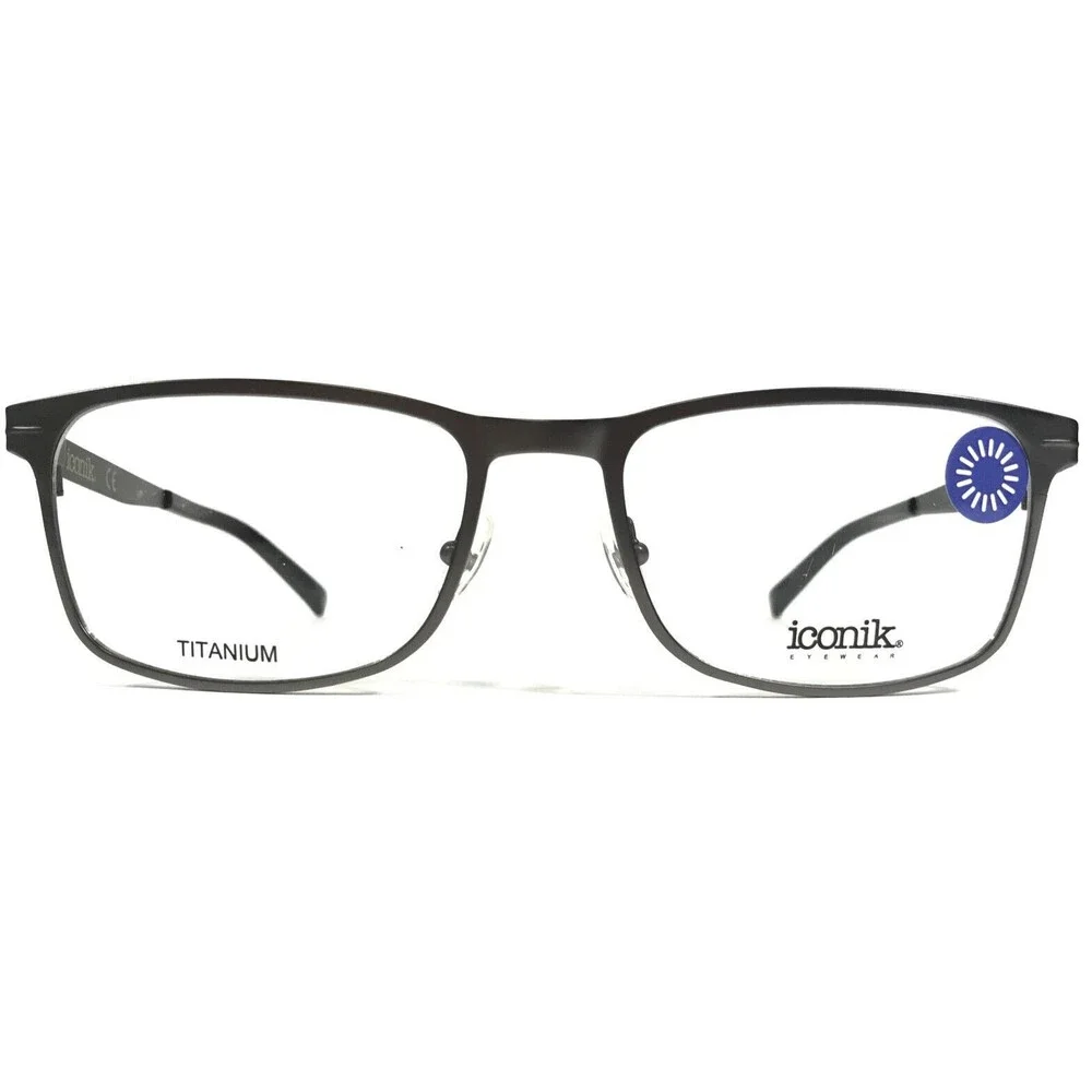 Iconik Eyeglasses Frames Pierce C02 Gunmetal Grey Square Full Rim 56-19-145